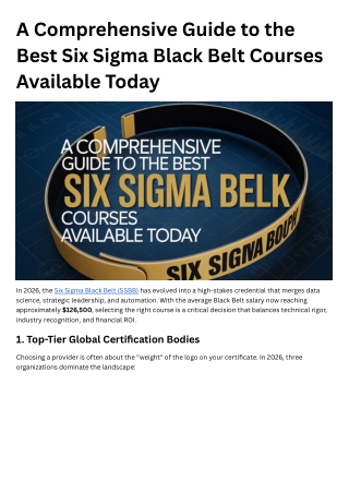 A Comprehensive Guide to the Best Six Sigma Black Belt Courses Available Today
