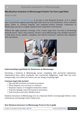 Why Business Insurance in Mississauga Protects You from Legal Risks