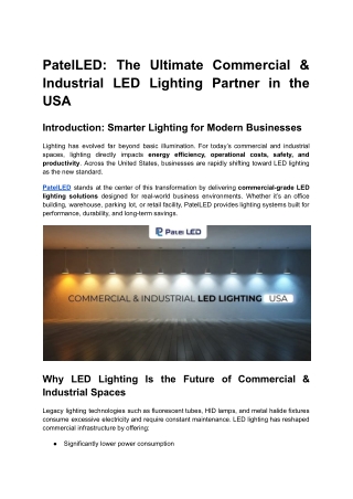 PatelLED_ The Ultimate Commercial & Industrial LED Lighting Partner in the USA