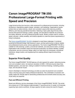 Canon imagePROGRAF TM-350