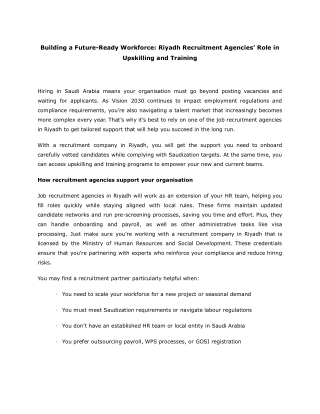 Building a Future-Ready Workforce_ Riyadh Recruitment Agencies’ Role in Upskilling and Training