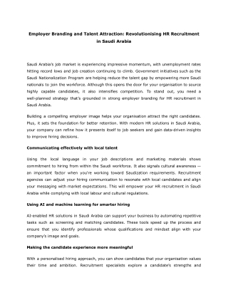 Employer Branding and Talent Attraction_ Revolutionising HR Recruitment in Saudi Arabia