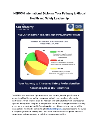 NEBOSH International Diploma: Your Pathway to Global Health and Safety Leadershi