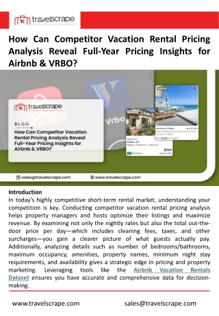 Competitor Vacation Rental Pricing Analysis Reveal Full-Year Pricing Insights