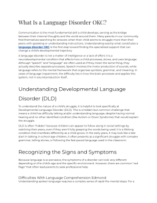 E - What Is a Language Disorder OKC