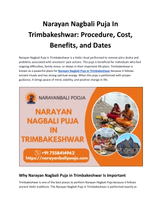 Narayan Nagbali Puja In Trimbakeshwar _ Procedure, Cost, Benefits And Dates