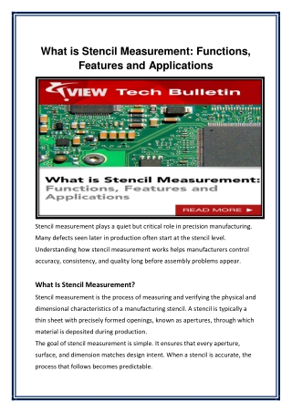 What is Stencil Measurement Functions, Features and Applications - View