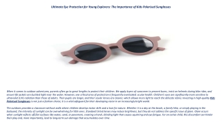 Kids Polarised Sunglasses