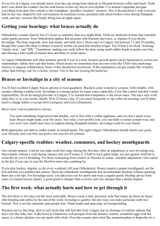 Life with Braces in Calgary: A Practical Guide