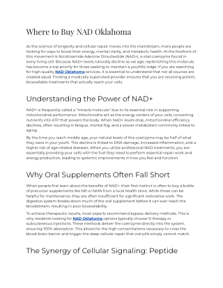 E2 - Where to Buy NAD Oklahoma