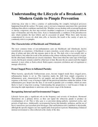 Understanding the Lifecycle of a Breakout: A Modern Guide to Pimple Prevention