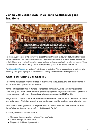 Vienna Ball Season 2026 A Guide to Austrias Elegant Traditions