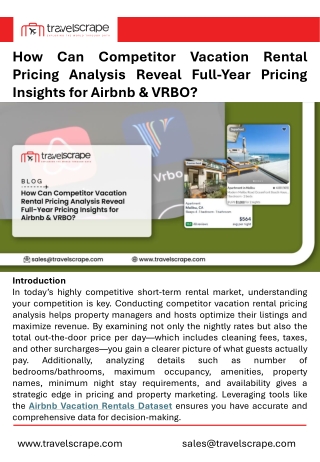 Competitor Vacation Rental Pricing Analysis Reveal Full-Year Pricing Insights