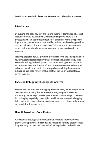 Top Ways AI Revolutionizes Code Reviews and Debugg