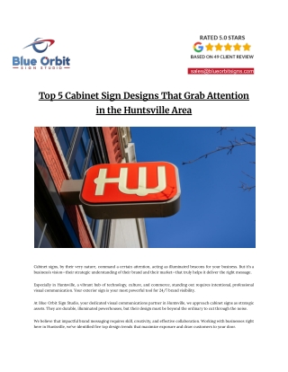 Top 5 Cabinet Sign Designs That Grab Attention in the Huntsville Area