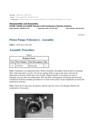 Caterpillar Cat CS64B Vibratory Soil Compactor (Prefix DH6) Service Repair Manual Instant Download (DH600001 and up)