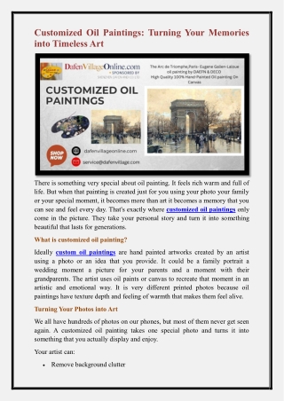 customized oil paintings