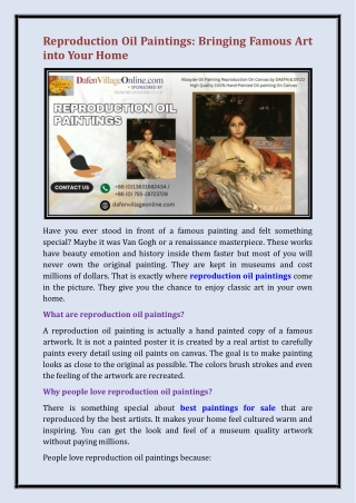 reproduction oil paintings