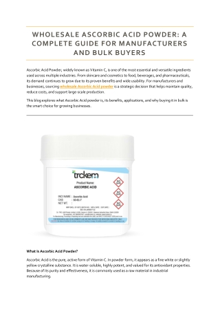 Wholesale Ascorbic Acid Powder