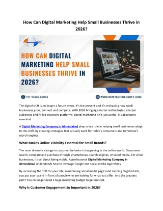 How Can Digital Marketing Help Small Businesses Thrive in 2026