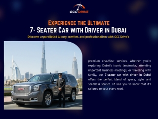 Premium 7 Seater Chauffeur Service in Dubai for Families and Groups