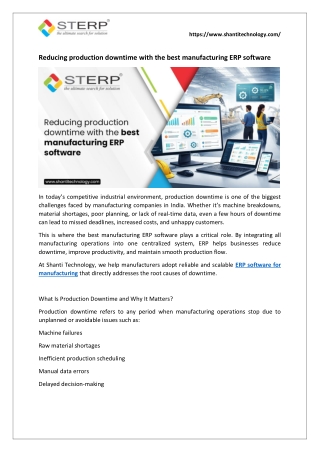 Reducing production downtime with the best manufacturing ERP software