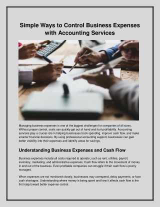 Simple Ways to Control Business Expenses with Accounting Services