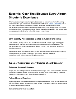 Essential Gear That Elevates Every Airgun Shooter’s Experience