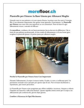 Piastrelle per Fitness: La Guida Completa alle Superfici Sportive