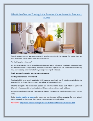 Why Online Teacher Training Is the Smartest Career Move for Educators in 2026