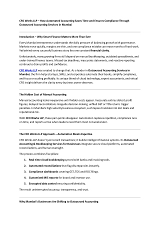 CFO Works LLP – Outsourced Accounting Services in Mumbai | Virtual CFO & Tax Com