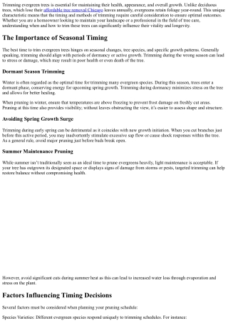 Best Time to Trim Evergreen Trees for Optimal Growth and Health