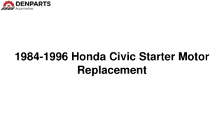 Best Starter Motor for Honda Civic 1984-1996