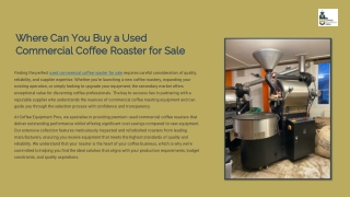 Where can you buy a used commercial coffee roaster for sale