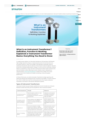 What Is an Instrument Transformer? | Types of Instrument Transformer