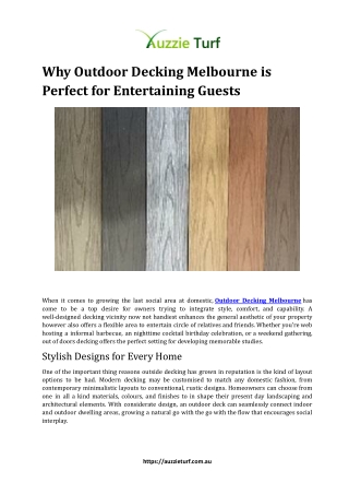 Why Outdoor Decking Melbourne is Perfect for Entertaining Guests.docx