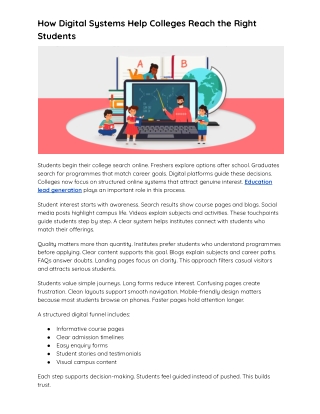 How Digital Systems Help Colleges Reach the Right Students