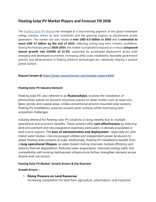 Floating Solar PV Market