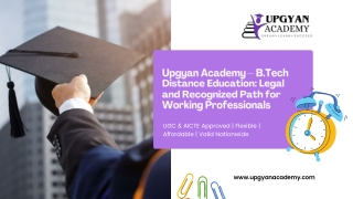 Upgyan Academy – Legal & Recognized B.Tech Distance Education for Professionals