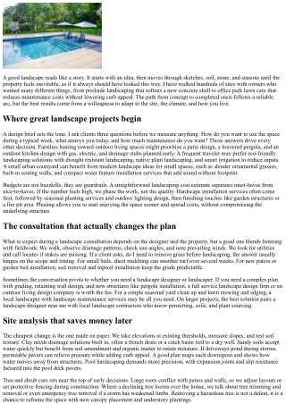 Custom Landscape Projects: From Concept to Completed Oasis