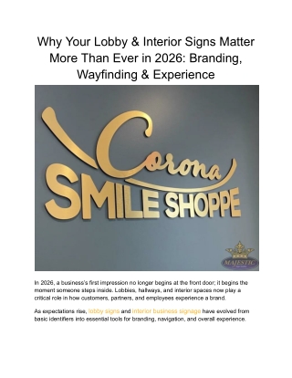 Elevate Your Space: Why Lobby & Interior Signs Matter More Than Ever in 2026