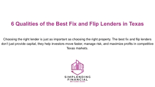 6 Qualities of the Best Fix and Flip Lenders in Texas