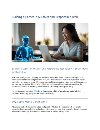 Building a Career in AI Ethics and Responsible Tech