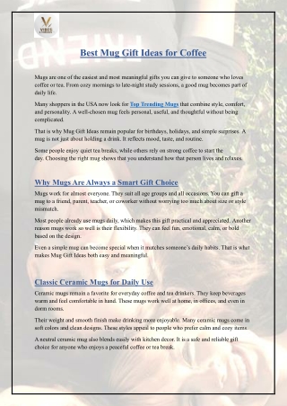 Best Mug Gift Ideas for Coffee