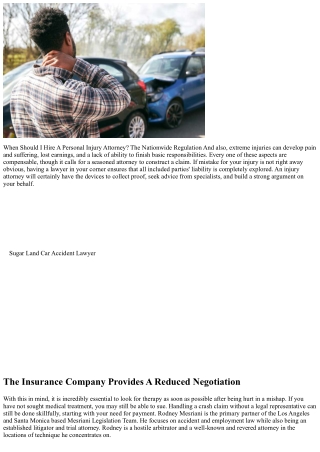 When Should I Hire A Personal Injury Attorney? The Nationwide Regulation