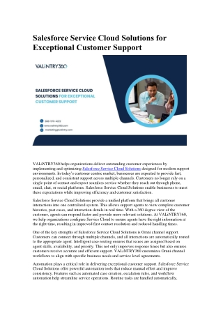 Salesforce Service Cloud Solutions