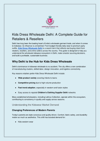 Kids Dress Wholesale Delhi_ A Complete Guide for Retailers & Resellers