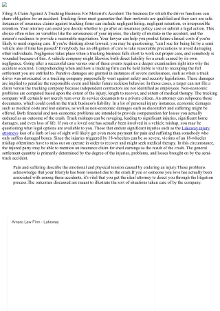 Types Of Settlement In Truck-accident Claims Zinda Law Team, Pllc