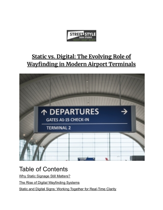 Static vs. Digital The Evolving Role of Wayfinding in Modern Airport Terminals
