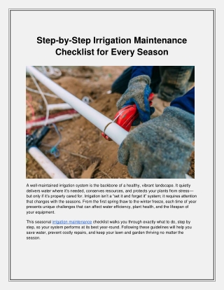 Step-by-Step Irrigation Maintenance Checklist for Every Season